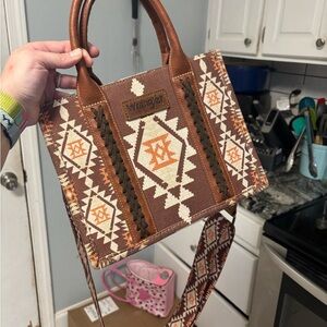 Wrangler Geometric Brown and Cream Tote